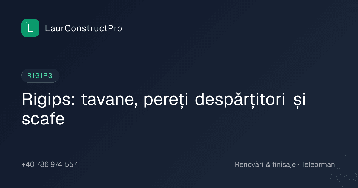 Rigips: tavane, pereți despărțitori și scafe