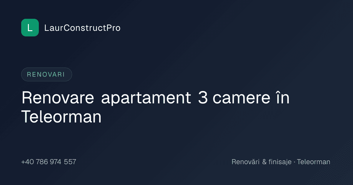 Renovare apartament 3 camere în Teleorman