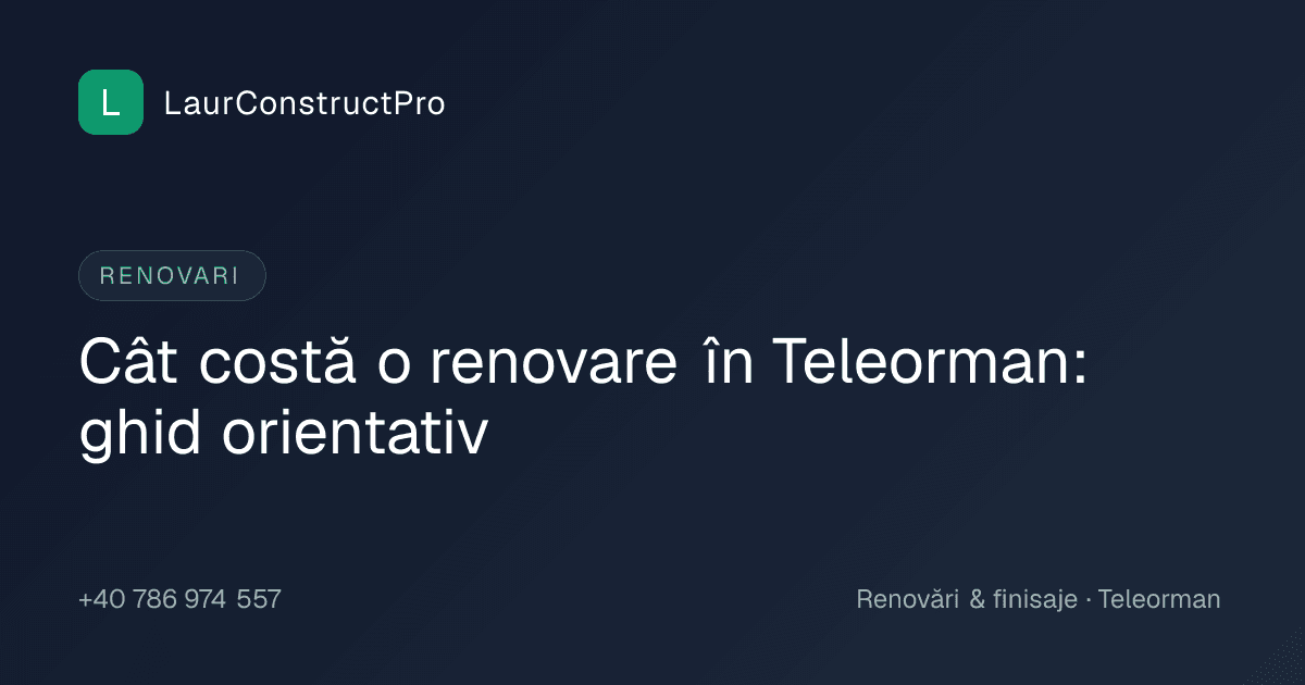 Cât costă o renovare în Teleorman: ghid orientativ